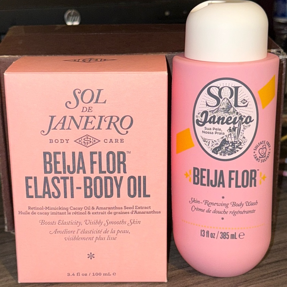 Sol De Janeiro Bundle Beija Flor Elasti-Body Oil & Skin Renewing Body Wash NEW